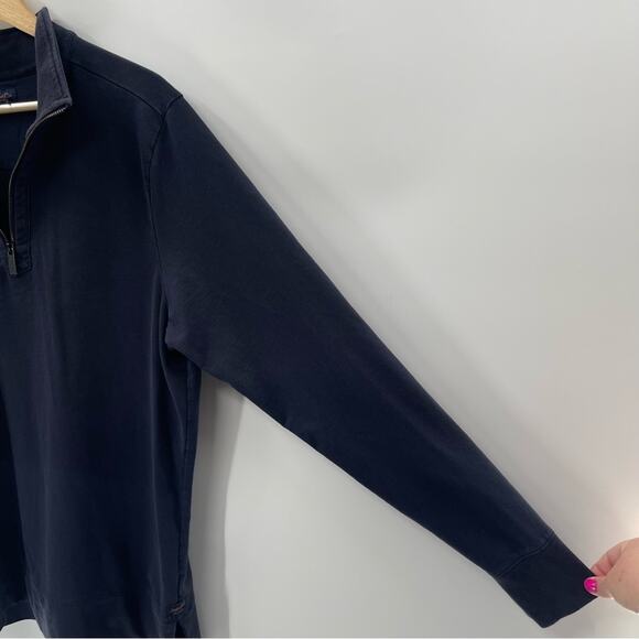Good Man Brand Preppy Navy Blue Pro Slim 1/4 Zip Business Casual Pullover XL - Picture 5 of 10